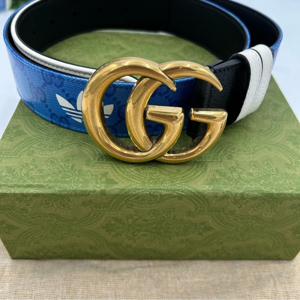 Unisex Gucci X Adidas, leather belt size 90 cm/36 inch made in Italy - Picture 7 of 8